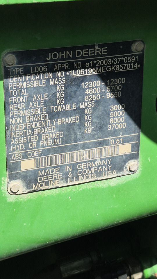 拖拉机 JOHN DEERE 6195M:图11 拖拉机 JOHN DEERE 6195M:图11