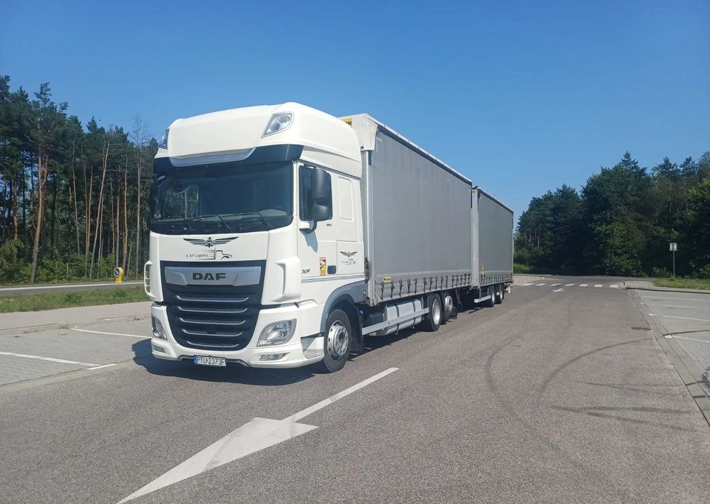DAF XF 480 SUPER SPACE CAB / ZESTAW TANDEM PRZEJAZDOWY 120 M3 / SSC / ACC /EURO 6 - 侧帘卡车:图5 DAF XF 480 SUPER SPACE CAB / ZESTAW TANDEM PRZEJAZDOWY 120 M3 / SSC / ACC /EURO 6 - 侧帘卡车:图5