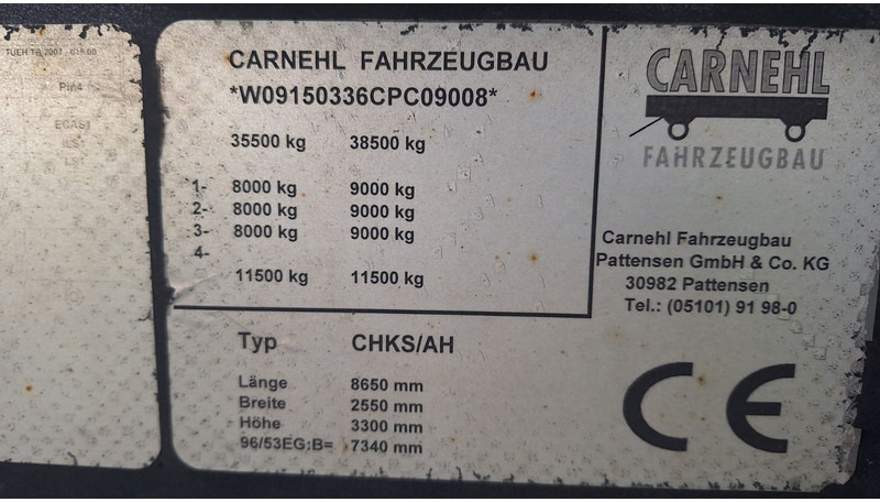 Carnehl Kippmulde 3 Achser Hardox 26 Kubik - 翻斗半拖车:图5 Carnehl Kippmulde 3 Achser Hardox 26 Kubik - 翻斗半拖车:图5
