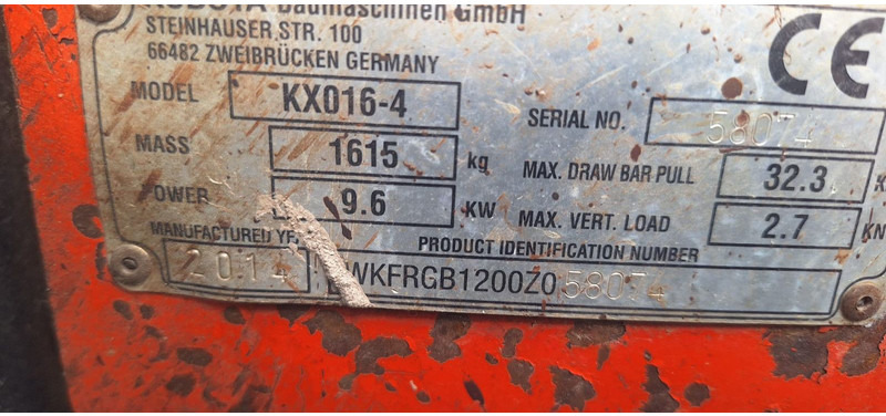 Kubota KXo 16-4 Minibagger - 小型挖掘机:图5 Kubota KXo 16-4 Minibagger - 小型挖掘机:图5