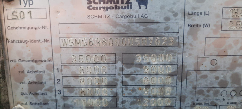 Schmitz Cargobull 3-Achser Pritsche Plane - 侧帘半拖车:图5 Schmitz Cargobull 3-Achser Pritsche Plane - 侧帘半拖车:图5