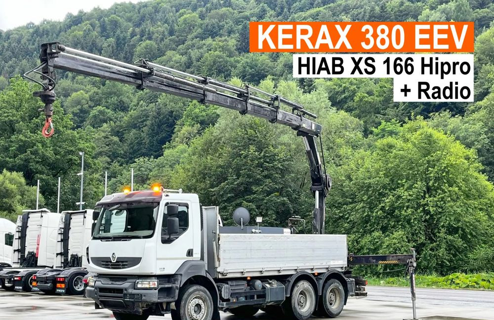 Renault Kerax 380 EEV // Skrzynia Burtowa // HIAB XS166 Hipro + Radio // Zwolnice // // - 栏板式/ 平板卡车, 起重车:图1 Renault Kerax 380 EEV // Skrzynia Burtowa // HIAB XS166 Hipro + Radio // Zwolnice // // - 栏板式/ 平板卡车, 起重车:图1