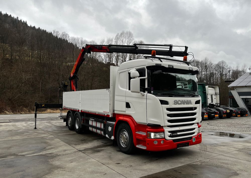 Scania G450 // 6x2// Skrzynia 6.40x2.49 // HDS Palfinger // Oś skrętna podnoszona // - 栏板式/ 平板卡车, 起重车:图2 Scania G450 // 6x2// Skrzynia 6.40x2.49 // HDS Palfinger // Oś skrętna podnoszona // - 栏板式/ 平板卡车, 起重车:图2