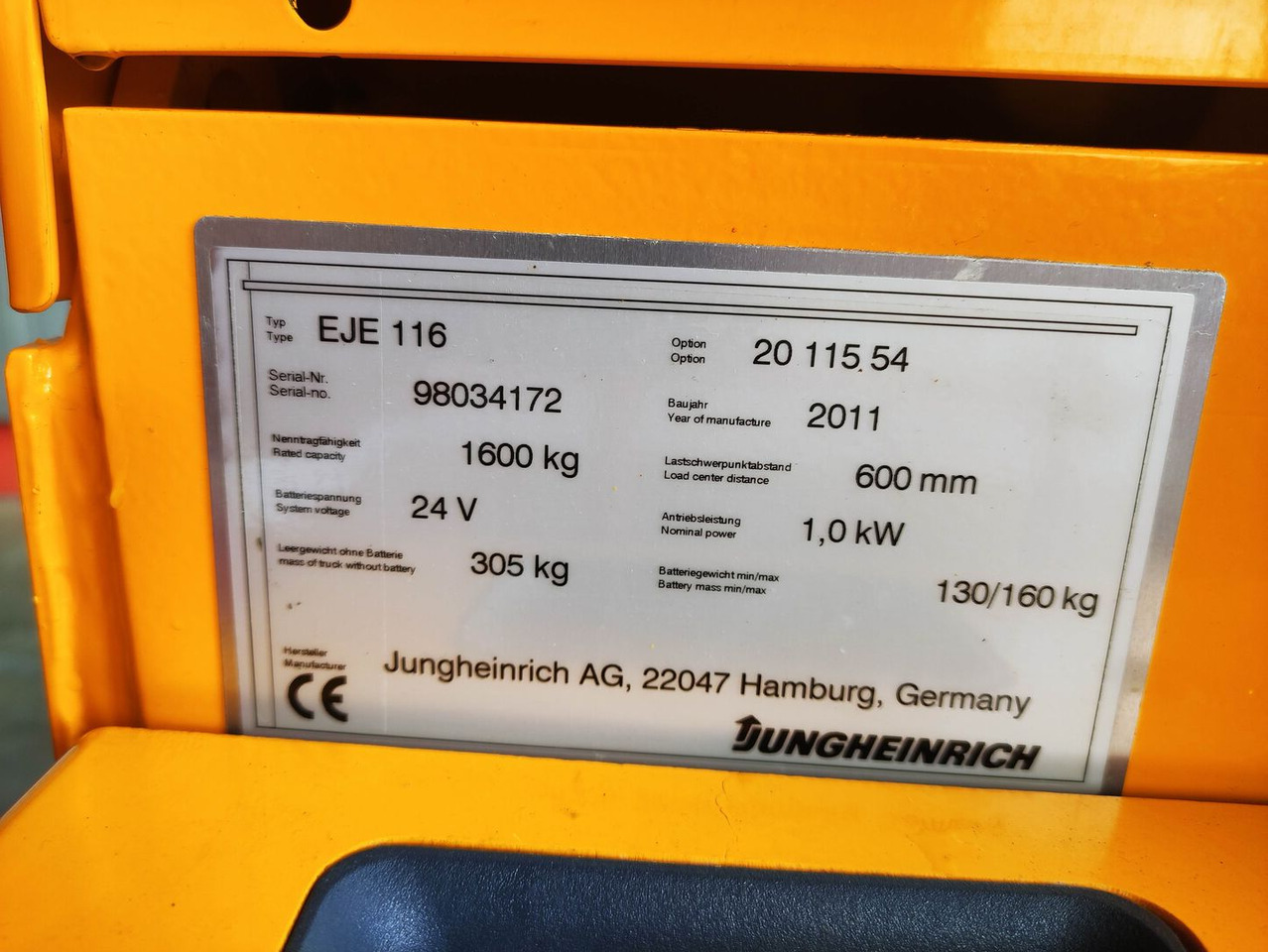 Jungheinrich EJE 116 - 码垛车:图5 Jungheinrich EJE 116 - 码垛车:图5