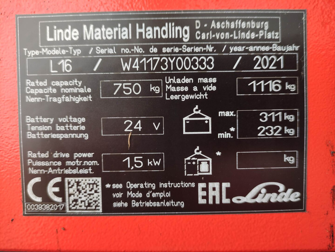 Linde L16i-1173 - 堆垛机:图5 Linde L16i-1173 - 堆垛机:图5