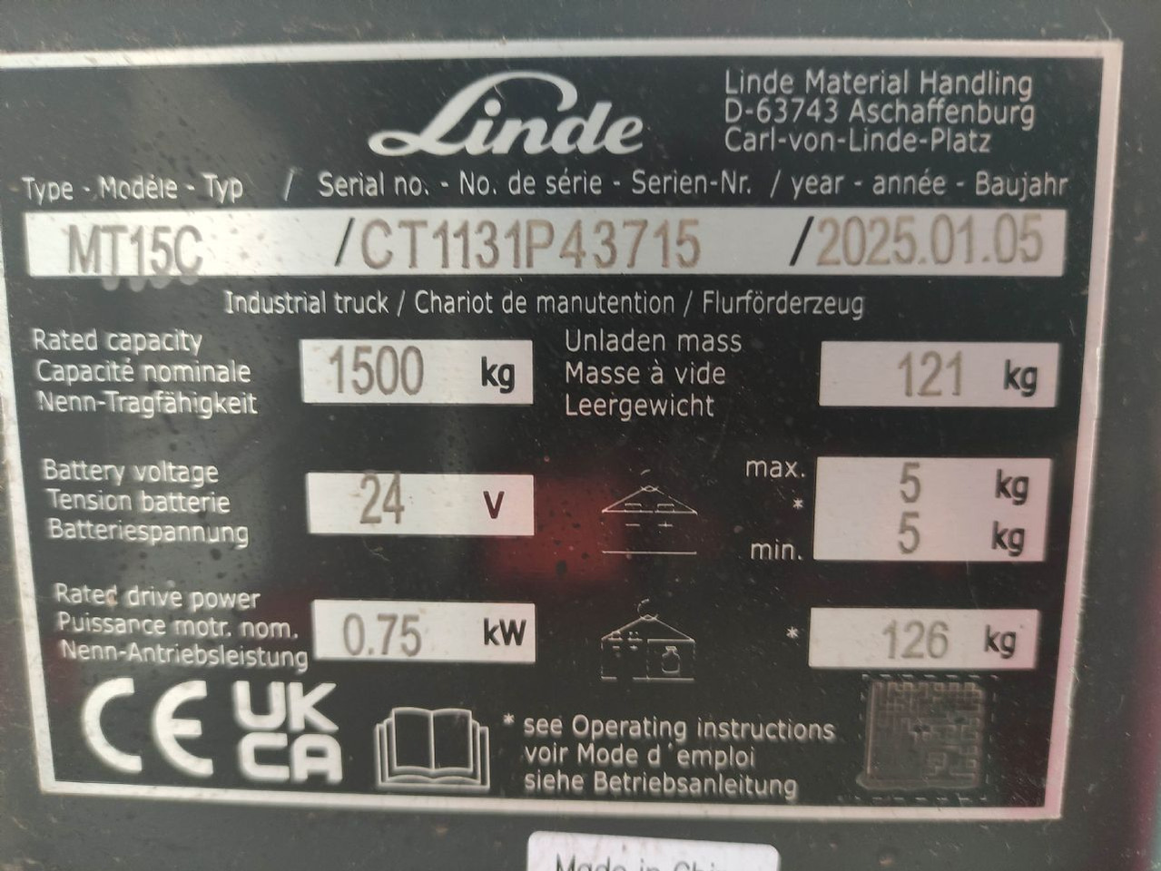 Linde MT15C - 码垛车:图5 Linde MT15C - 码垛车:图5