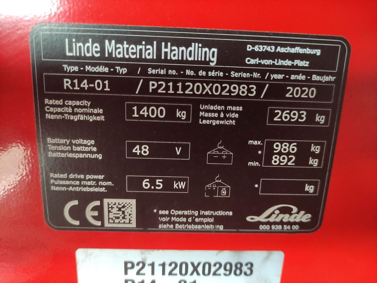 前移式叉车 Linde R14-01:图7 前移式叉车 Linde R14-01:图7