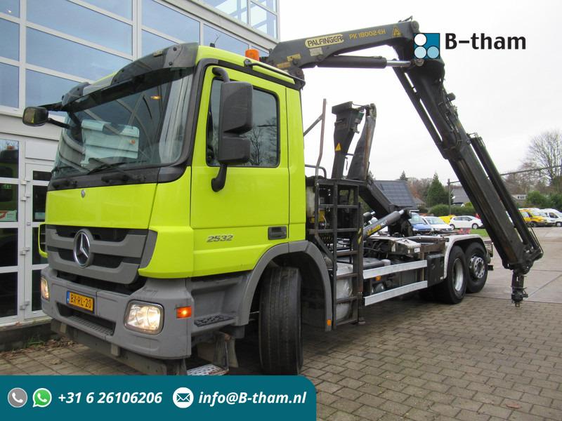 Mercedes-Benz ACTROS 2532 6x2 Palift T20 + Palfinger PK18002-EH Haak - Kraan - 吊钩升降车, 起重车:图1 Mercedes-Benz ACTROS 2532 6x2 Palift T20 + Palfinger PK18002-EH Haak - Kraan - 吊钩升降车, 起重车:图1