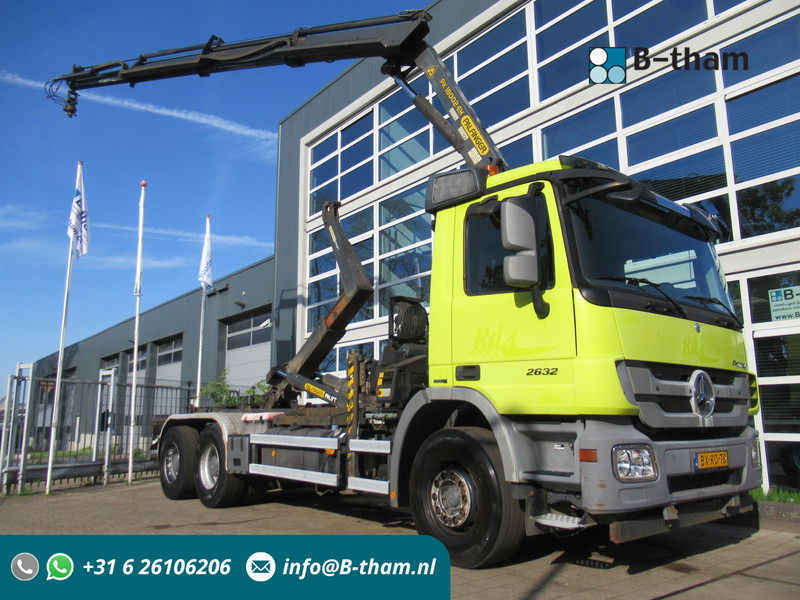 Mercedes-Benz Actros 2632 6X4 Steel + Palfinger PK18002-EH + 20T Haak Hook Haken - 集装箱运输车/ 可拆卸车身的卡车, 起重车:图1 Mercedes-Benz Actros 2632 6X4 Steel + Palfinger PK18002-EH + 20T Haak Hook Haken - 集装箱运输车/ 可拆卸车身的卡车, 起重车:图1