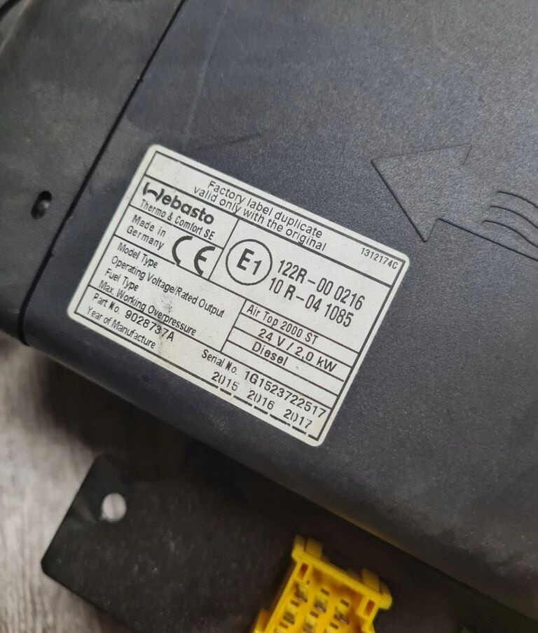 Webasto   Renault RENAULT MIDLUM GAMA D VOLVO EURO 6 truck - 暖通系统 适用于 卡车:图4 Webasto   Renault RENAULT MIDLUM GAMA D VOLVO EURO 6 truck - 暖通系统 适用于 卡车:图4