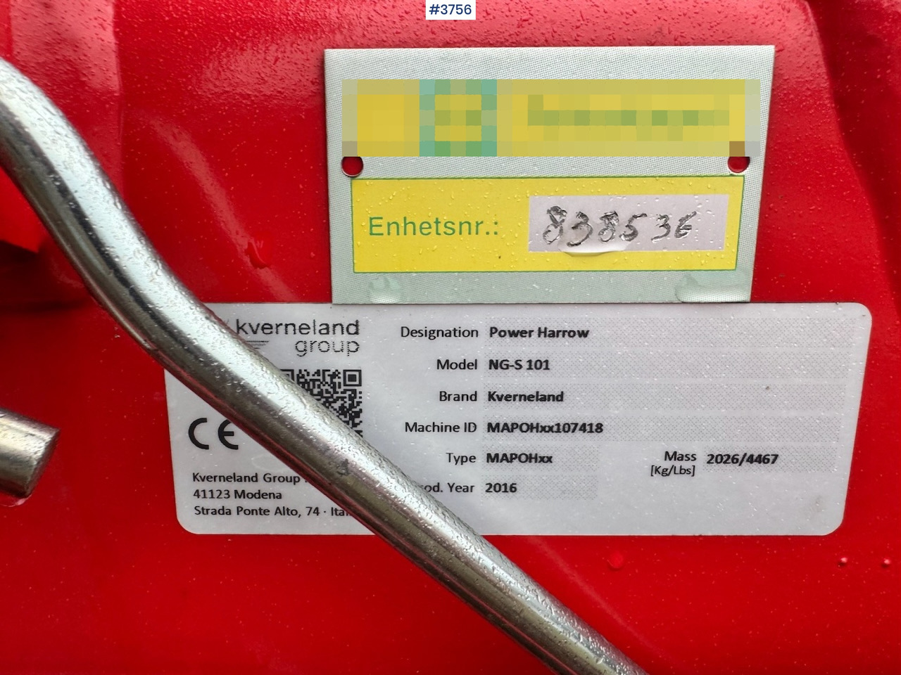 土壤耕作设备 2016 Kverneland NG-S 101 rotary harrow w/ frontkit.：图7