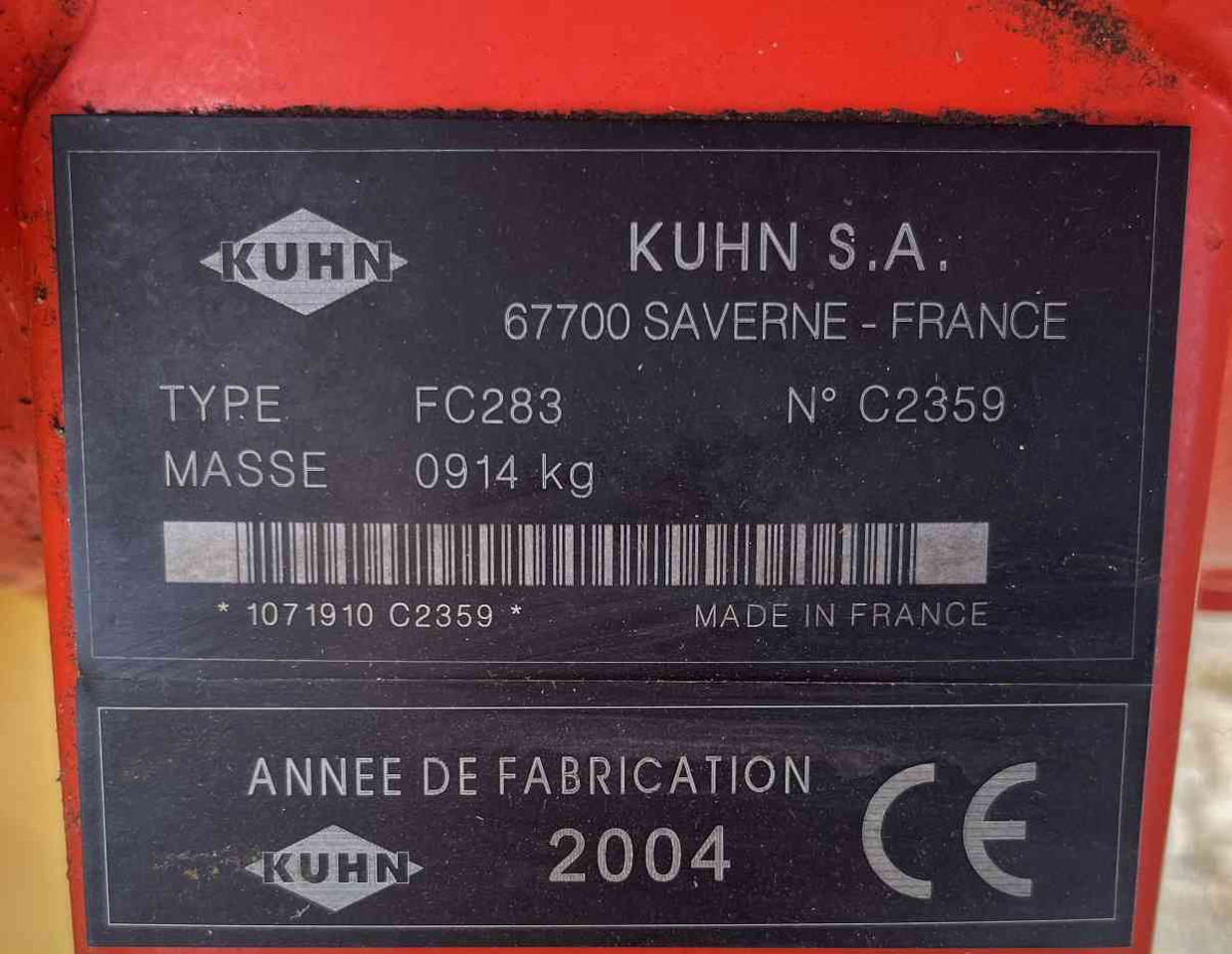 Kuhn FC283 schijvenmaaier achtermaaier weidebouwmachines - 割草机:图4 Kuhn FC283 schijvenmaaier achtermaaier weidebouwmachines - 割草机:图4
