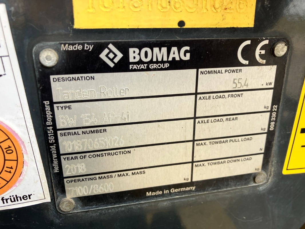 BOMAG DE BW 154 AP-4i  Stage IIIb/Tier 4f - 碾压机:图2 BOMAG DE BW 154 AP-4i  Stage IIIb/Tier 4f - 碾压机:图2