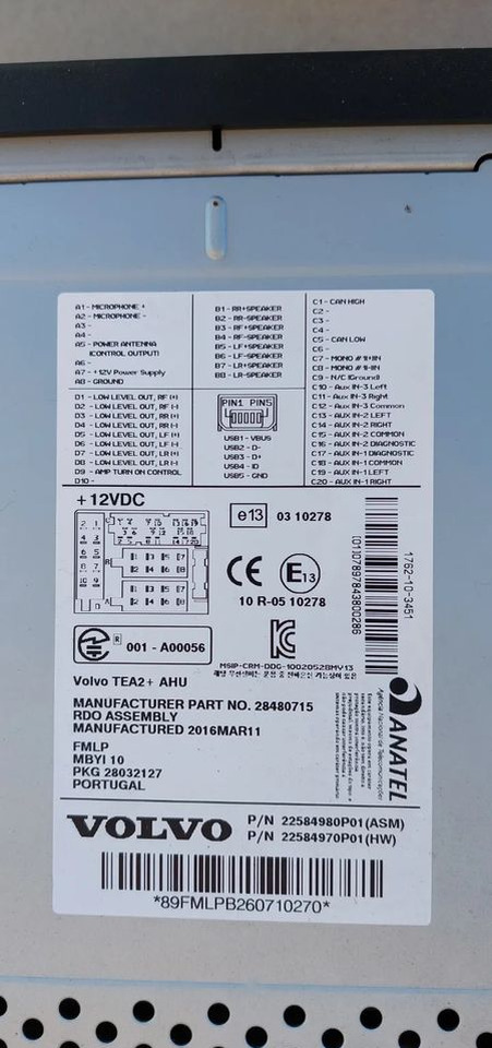 VOLVO FH 4 ODTWARZACZ CD - 仪表板 适用于 卡车:图2 VOLVO FH 4 ODTWARZACZ CD - 仪表板 适用于 卡车:图2