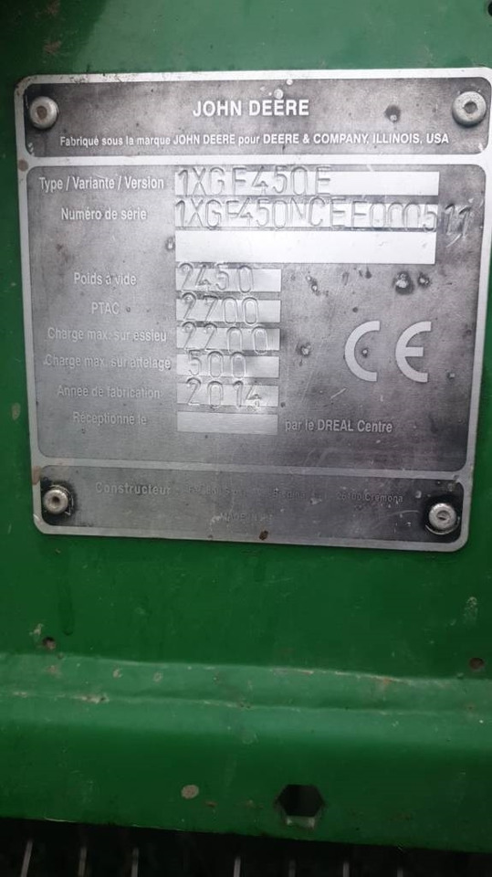 John Deere F 450 - 圆形打包机:图4 John Deere F 450 - 圆形打包机:图4
