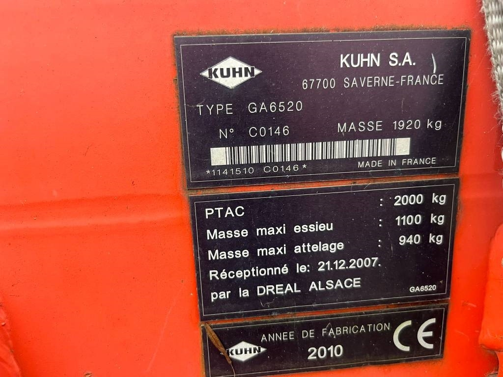Kuhn 6520 - 翻草机/ 搂草机:图2 Kuhn 6520 - 翻草机/ 搂草机:图2