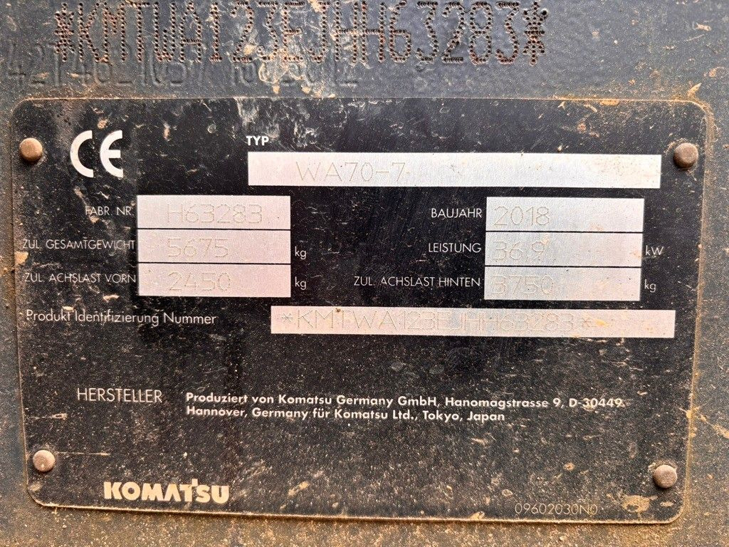 Komatsu WA70-7 - 轮式装载机:图5 Komatsu WA70-7 - 轮式装载机:图5