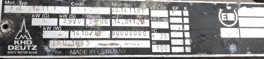 Deutz F4L1011F Kramer - 发动机 适用于 轮式装载机:图3 Deutz F4L1011F Kramer - 发动机 适用于 轮式装载机:图3