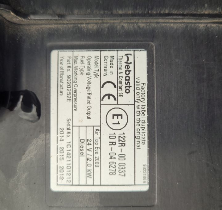 WEBASTO RENAULT RANGE T ORYGINAL - 暖通系统 适用于 卡车:图2 WEBASTO RENAULT RANGE T ORYGINAL - 暖通系统 适用于 卡车:图2