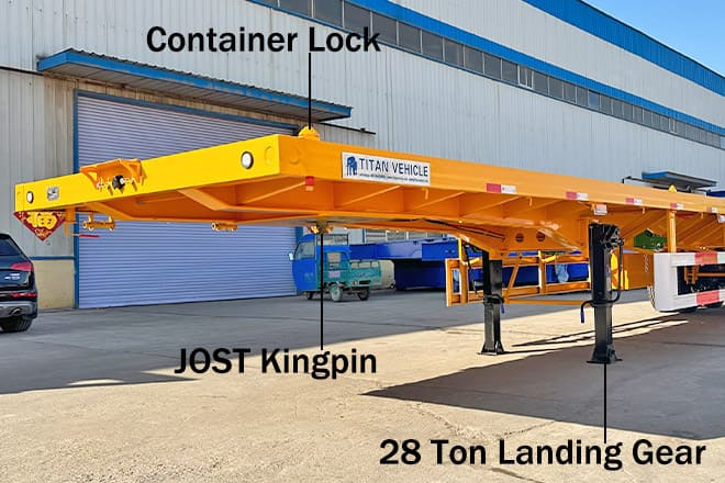 TITAN 2 Axle 40 Ft Flatbed Trailer for Sale in Uganda - 栏板式/ 平板半拖车:图4 TITAN 2 Axle 40 Ft Flatbed Trailer for Sale in Uganda - 栏板式/ 平板半拖车:图4