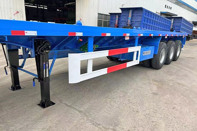 TITAN 3 Axle Flatbed Semi Trailer Manufacturers for Sale in Ghana - 栏板式/ 平板半拖车:图2 TITAN 3 Axle Flatbed Semi Trailer Manufacturers for Sale in Ghana - 栏板式/ 平板半拖车:图2