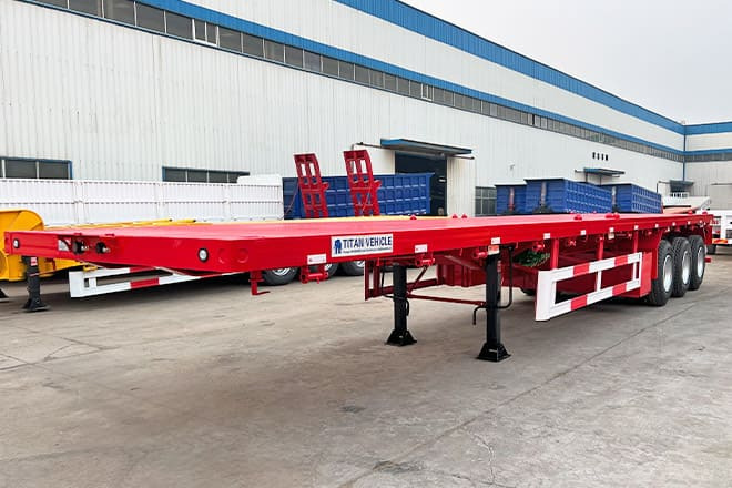 TITAN 3 Axle Flatbed Trailer for Sale in Senegal - 栏板式/ 平板半拖车:图4 TITAN 3 Axle Flatbed Trailer for Sale in Senegal - 栏板式/ 平板半拖车:图4