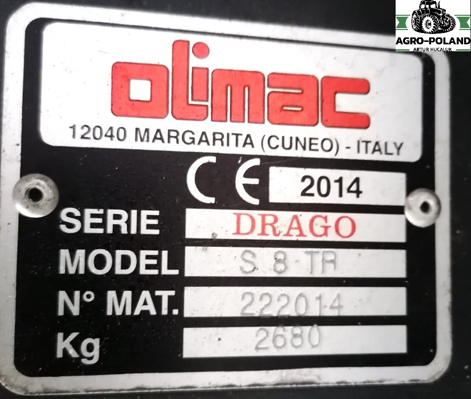OLIMAC DRAGO S 8 TR - 8X70 - 2014 ROK - 玉米收割装置:图2 OLIMAC DRAGO S 8 TR - 8X70 - 2014 ROK - 玉米收割装置:图2