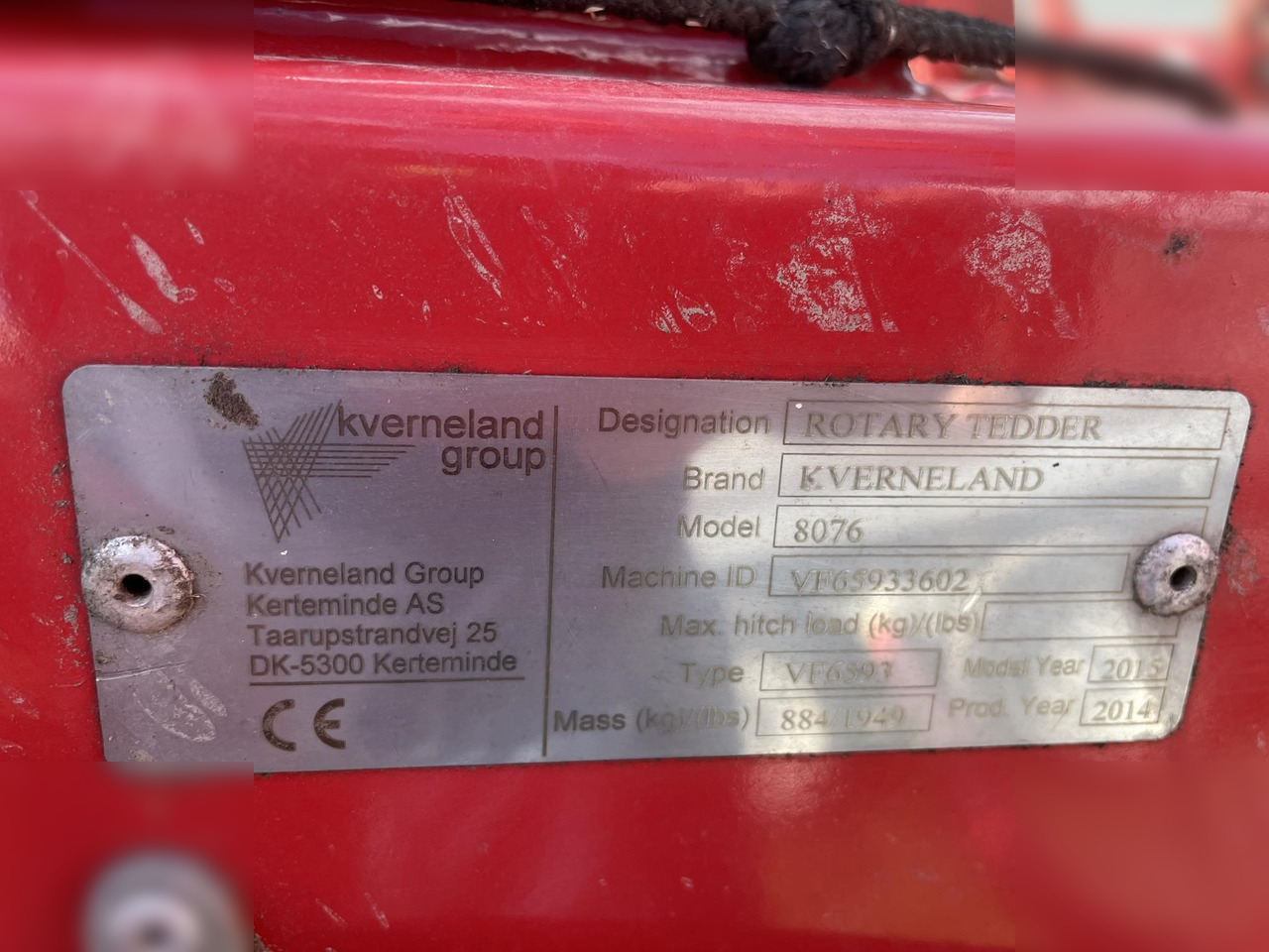 2015 KVERNELAND TAARUP 8076 - 翻草机/ 搂草机:图4 2015 KVERNELAND TAARUP 8076 - 翻草机/ 搂草机:图4