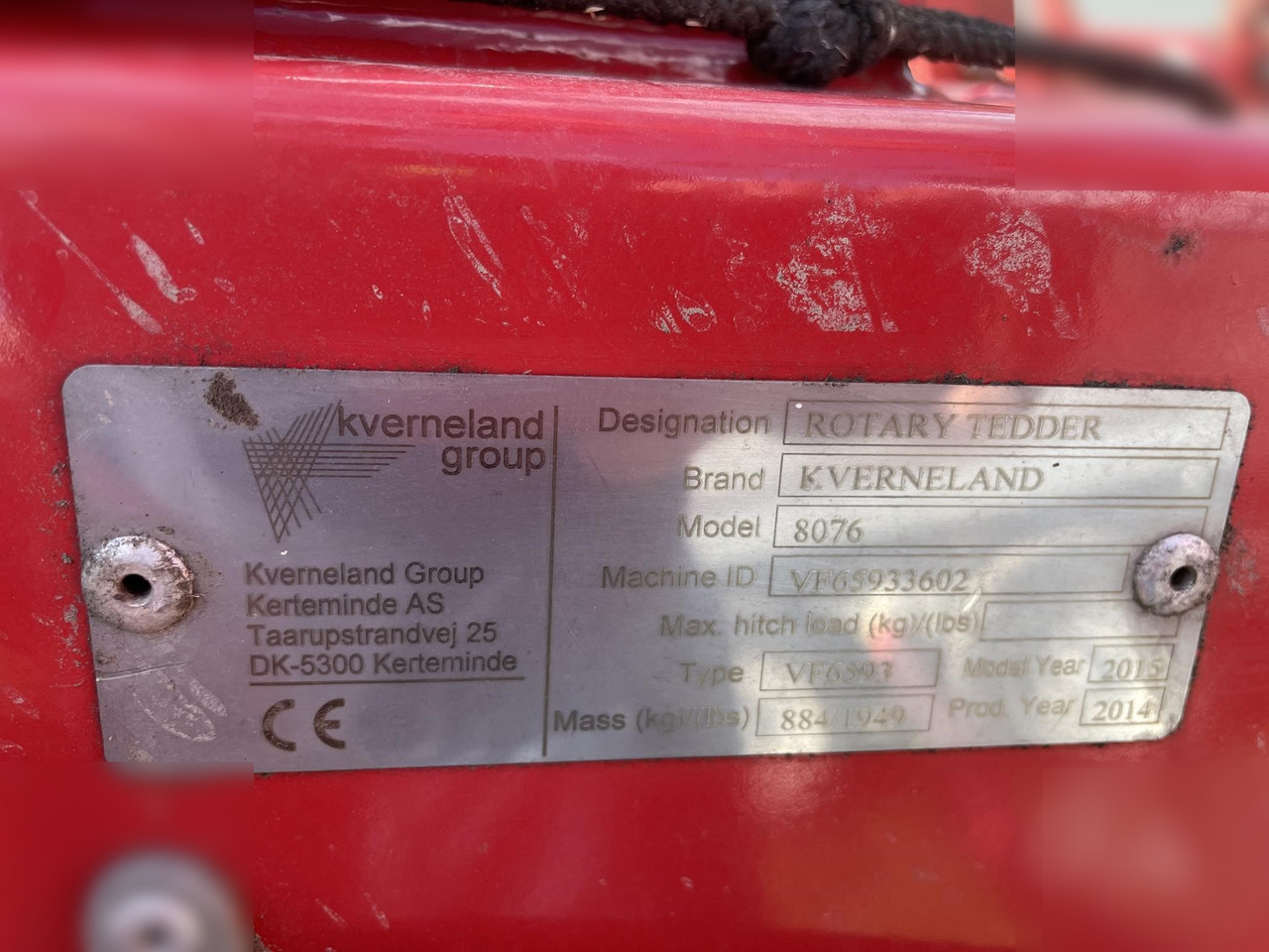 2015 KVERNELAND TAARUP 8076 - 翻草机/ 搂草机:图4 2015 KVERNELAND TAARUP 8076 - 翻草机/ 搂草机:图4
