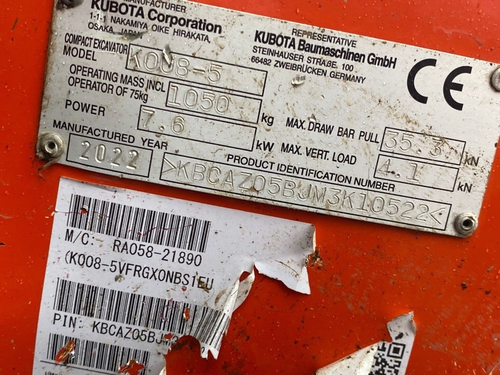 Kubota K008-5 - 小型挖掘机:图5 Kubota K008-5 - 小型挖掘机:图5