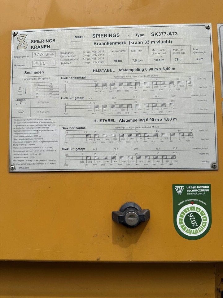 Spierings AT3 SK377 / 2006 / Klimatyzacja / LED (2x diesel)  - 全地形起重机:图3 Spierings AT3 SK377 / 2006 / Klimatyzacja / LED (2x diesel)  - 全地形起重机:图3