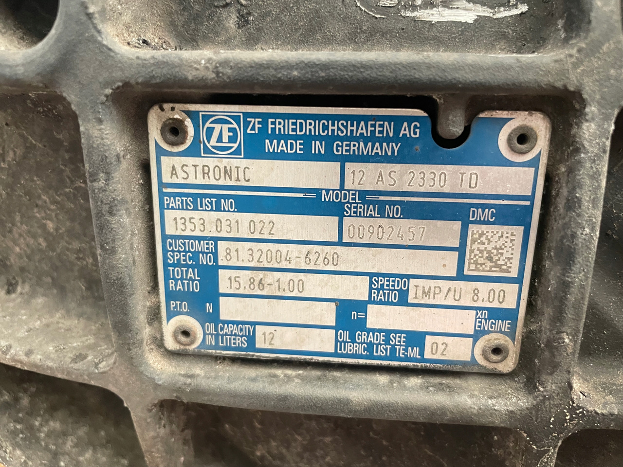 SKRZYNIA BIEGÓW MAN TGS TGX EURO 6 12AS2330TD - 变速箱 适用于 卡车:图5 SKRZYNIA BIEGÓW MAN TGS TGX EURO 6 12AS2330TD - 变速箱 适用于 卡车:图5