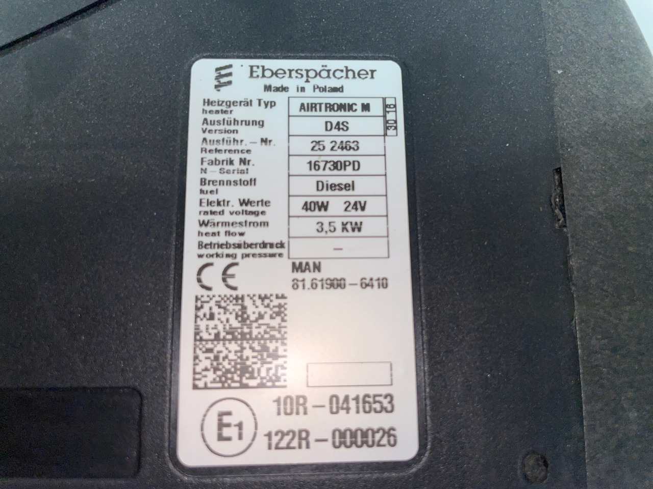 WEBASTO MAN TGX TGS D4S 81619006410 EBERSPACHER - ECU 适用于 卡车:图4 WEBASTO MAN TGX TGS D4S 81619006410 EBERSPACHER - ECU 适用于 卡车:图4