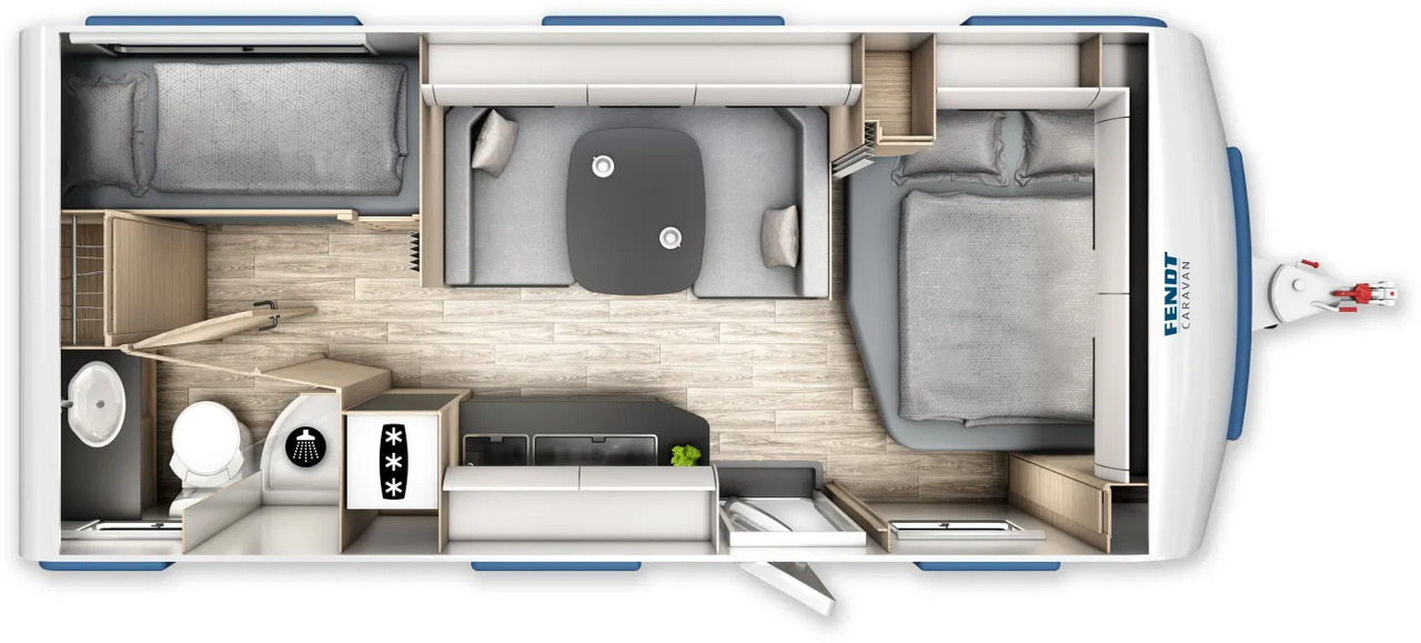 Wohnwagen Fendt Apero Activ 560 SKM neues Modell - 旅行拖车:图2 Wohnwagen Fendt Apero Activ 560 SKM neues Modell - 旅行拖车:图2