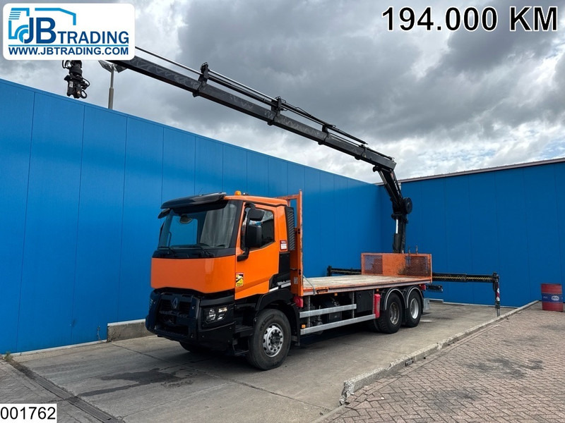 Renault C 380 6X4, EURO 6, HIAB, Remote, Steel suspension - 栏板式/ 平板卡车, 起重车:图1 Renault C 380 6X4, EURO 6, HIAB, Remote, Steel suspension - 栏板式/ 平板卡车, 起重车:图1