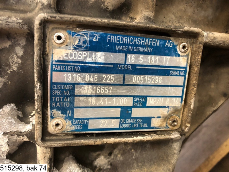 ZF ECOSPLIT 16 S 181 IT, Manual - 变速箱:图2 ZF ECOSPLIT 16 S 181 IT, Manual - 变速箱:图2