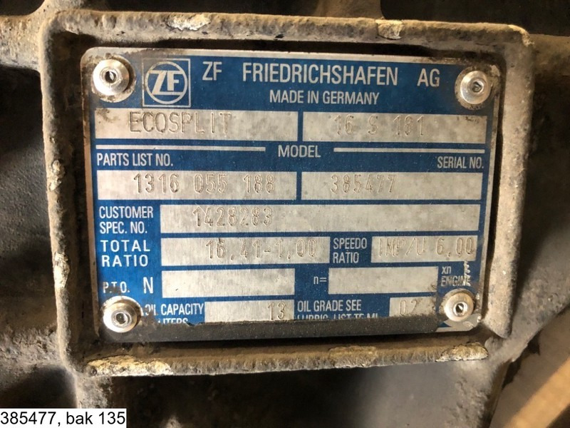 ZF ECOSPLIT 16 S 181 IT, Manual - 变速箱:图3 ZF ECOSPLIT 16 S 181 IT, Manual - 变速箱:图3