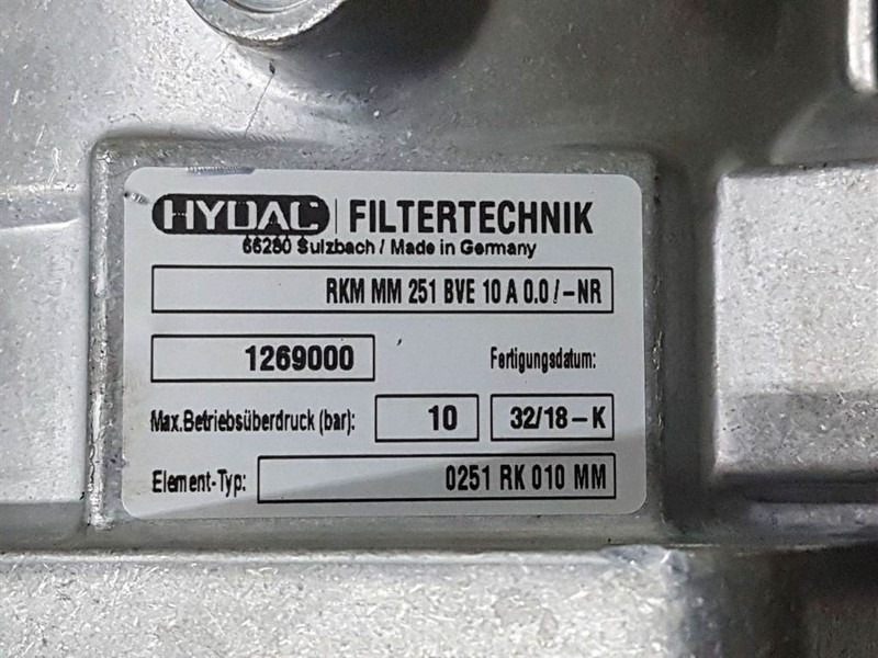 Hydac RKM MM 251 BVE 10 A 0.0/-NR-1269000-Filter - 液压系统 适用于 建筑机械:图5 Hydac RKM MM 251 BVE 10 A 0.0/-NR-1269000-Filter - 液压系统 适用于 建筑机械:图5