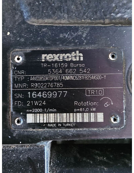 Yanmar V120-Rexroth A4VG085-Drive pump/Fahrpumpe/Rijpomp - 液压系统 适用于 建筑机械:图5 Yanmar V120-Rexroth A4VG085-Drive pump/Fahrpumpe/Rijpomp - 液压系统 适用于 建筑机械:图5