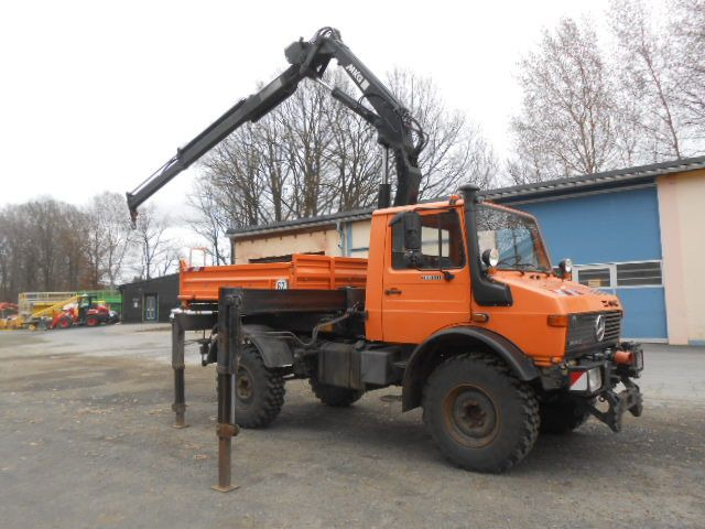 Mercedes-Benz U1450 427/11 mit Kran - 翻斗车, 起重车:图1 Mercedes-Benz U1450 427/11 mit Kran - 翻斗车, 起重车:图1