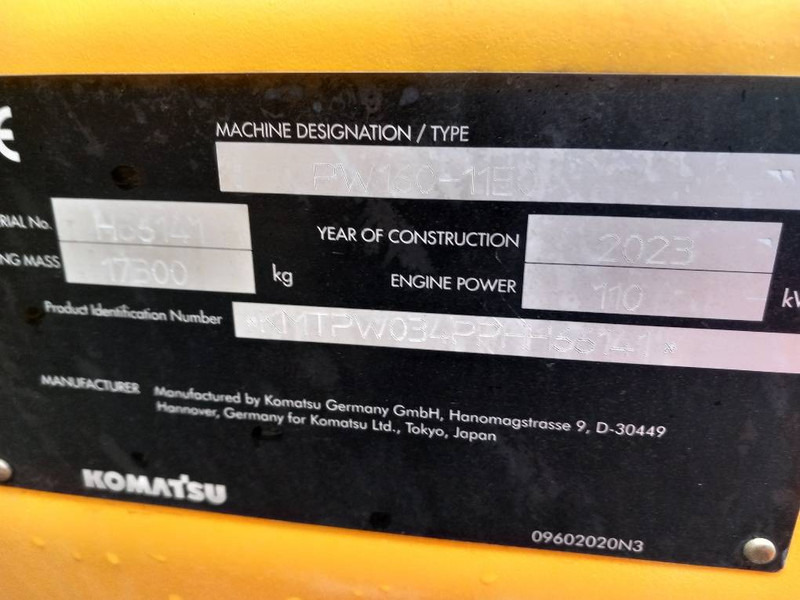 Komatsu PW160-11E0 - 轮式挖掘机:图4 Komatsu PW160-11E0 - 轮式挖掘机:图4