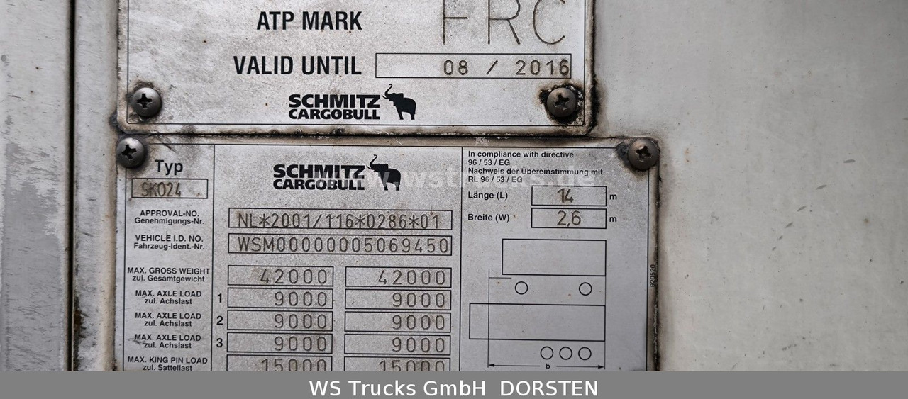 Schmitz Cargobull SKO 24 Kühlauflieger | Rohrbahn Vector 1850Mt - 冷藏半拖车:图3 Schmitz Cargobull SKO 24 Kühlauflieger | Rohrbahn Vector 1850Mt - 冷藏半拖车:图3