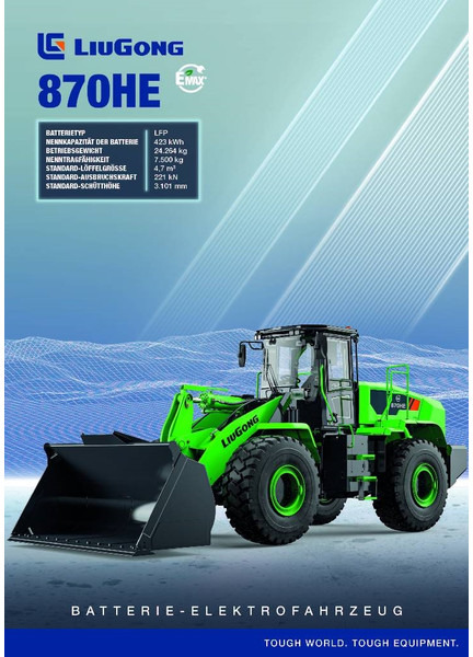 LIUGONG 870 HE vollelektrisch, 24.2 t, 4.7-5.2 cbm - 轮式装载机:图1 LIUGONG 870 HE vollelektrisch, 24.2 t, 4.7-5.2 cbm - 轮式装载机:图1