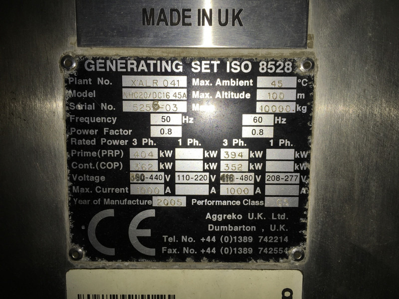 Scania DC16.43A GENERATOR 344KVA USED - 发电机组:图2 Scania DC16.43A GENERATOR 344KVA USED - 发电机组:图2