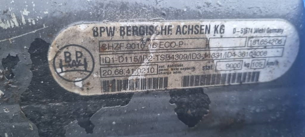 BPW Traileraxle 22,5'' SHZF-9010-15 ECO-P 9000kg  - 轴及其零件 适用于 卡车:图4 BPW Traileraxle 22,5'' SHZF-9010-15 ECO-P 9000kg  - 轴及其零件 适用于 卡车:图4