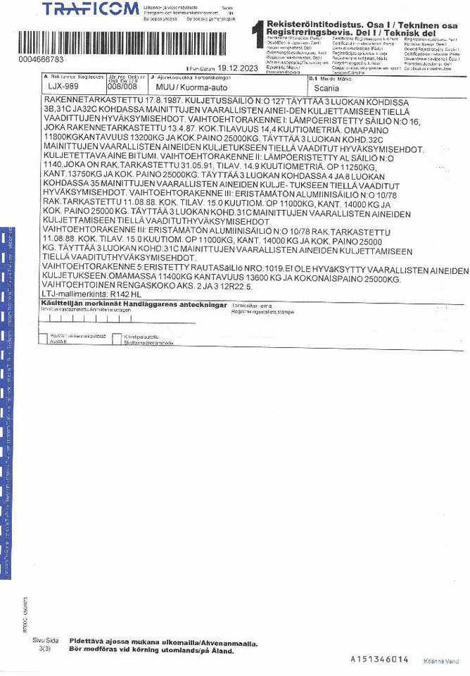 驾驶室底盘卡车 Scania R 142:图32 驾驶室底盘卡车 Scania R 142:图32