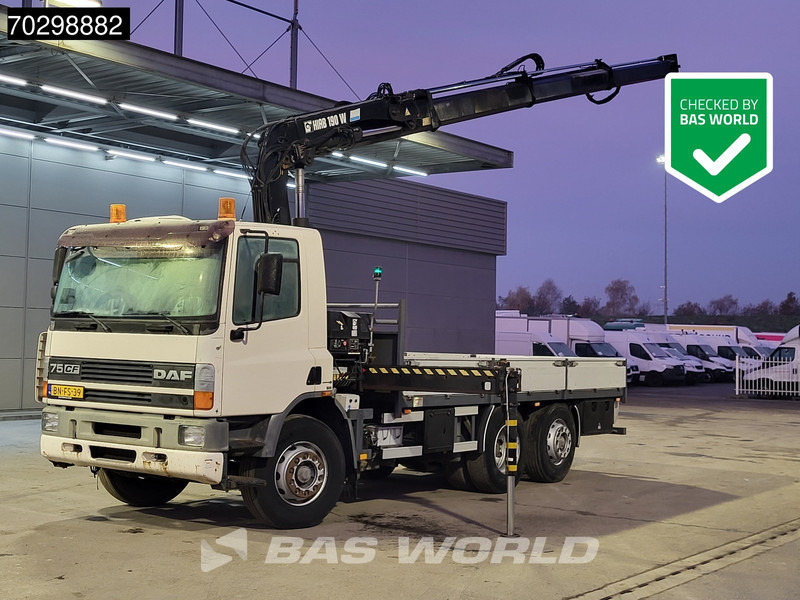 DAF 75CF.250 CF 6X2 HIAB 190W3 Crane Kran Remote Rotator Steering Axle Automatic Euro 3 - 栏板式/ 平板卡车, 起重车:图1 DAF 75CF.250 CF 6X2 HIAB 190W3 Crane Kran Remote Rotator Steering Axle Automatic Euro 3 - 栏板式/ 平板卡车, 起重车:图1