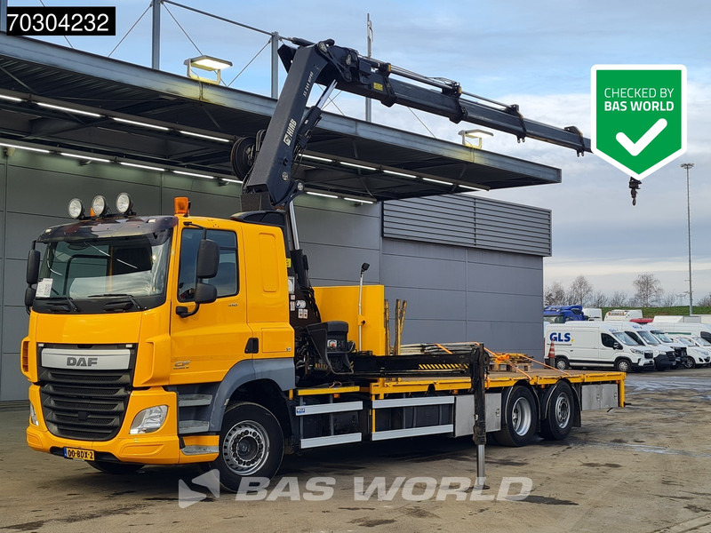 DAF CF 410 CF 6X2 HIAB 244EP-4 HIPRO Crane Kran Lift +Steering Axle Automatic Euro 6 - 栏板式/ 平板卡车, 起重车:图1 DAF CF 410 CF 6X2 HIAB 244EP-4 HIPRO Crane Kran Lift +Steering Axle Automatic Euro 6 - 栏板式/ 平板卡车, 起重车:图1