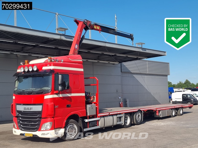 DAF XF 440 6X2 NL-combi Transporter HMF 900-K2 Kran Winch Lift-Lenkachse Euro 6 - 卡车, 起重车:图1 DAF XF 440 6X2 NL-combi Transporter HMF 900-K2 Kran Winch Lift-Lenkachse Euro 6 - 卡车, 起重车:图1