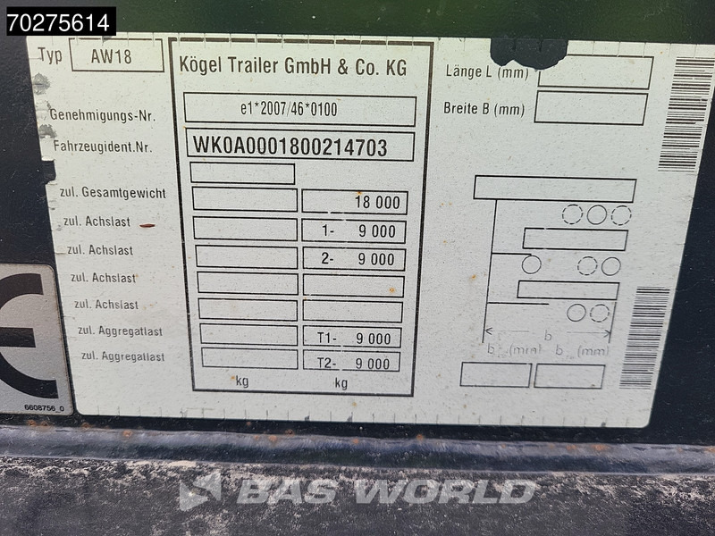 集装箱运输车/ 可拆卸车身的拖车 Kögel AW 18：图19